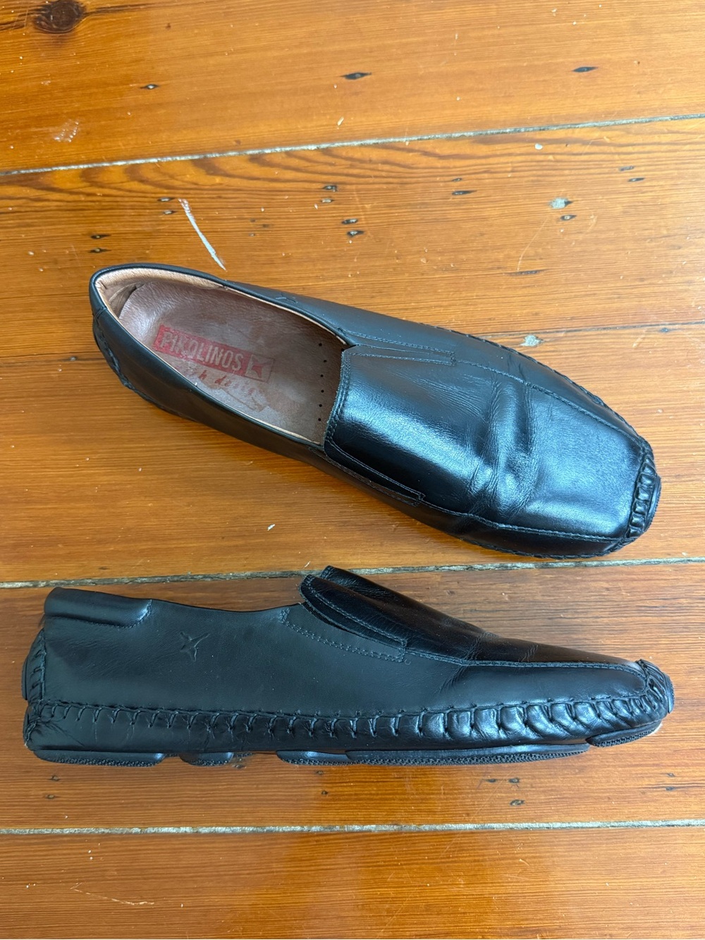 Pikolinos Jerez Men's Black Leather Driving Moccasins Sz 43 US 10 🧡🍄